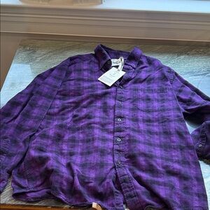 Urban Renewal Violet Checkered Button Down Shirt M/L